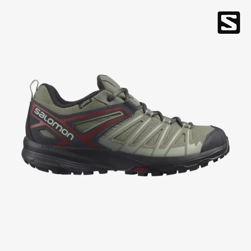 Salomon X Crest GTX Turisticke Topanky Panske Olivovo Zelená | SK 0AQLYI